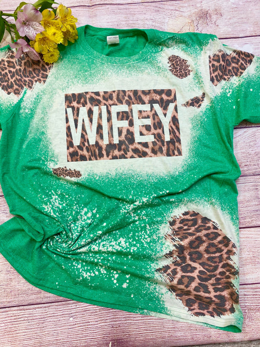 Cheetah Wifey | Wifey Cheetah Bleach Shirt | Bleach Tee | Bleach Shirt