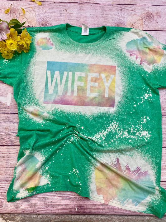 Tie dye Wifey | Wifey Tie dye | Bleach Shirt | Bleach Tee | Bleach Shirt