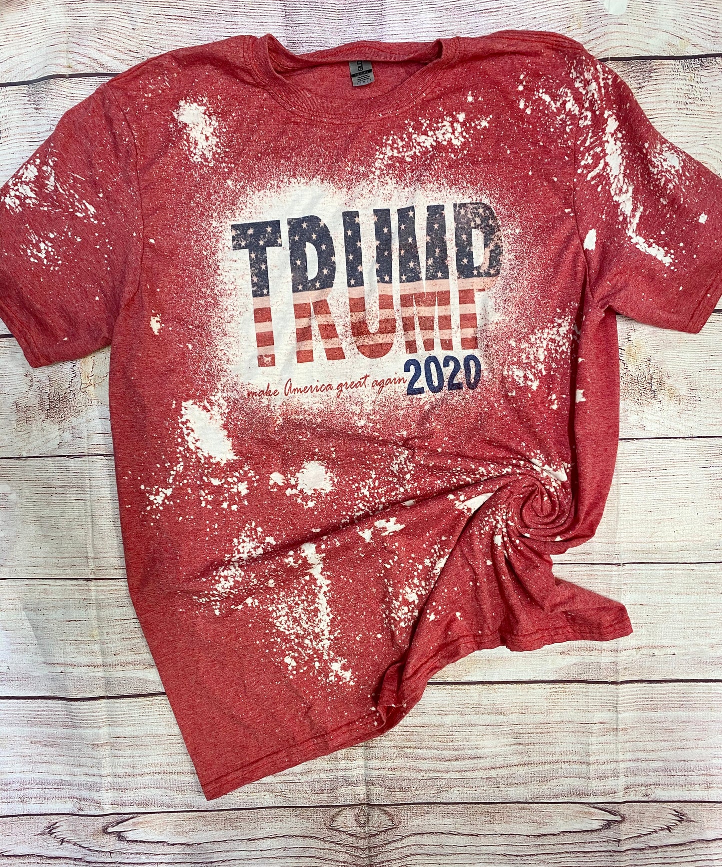 Trump 2020 | Trump 2020 MAGA |  Red white blue Trump 2020 Bleach Shirt | Bleach Tee | Bleach Shirt | Bleached Shirt