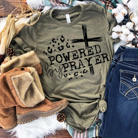Sale tees powered by prayer