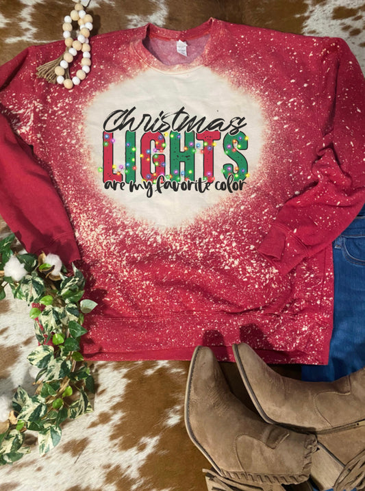 Christmas Lights Bleach Sweatshirt