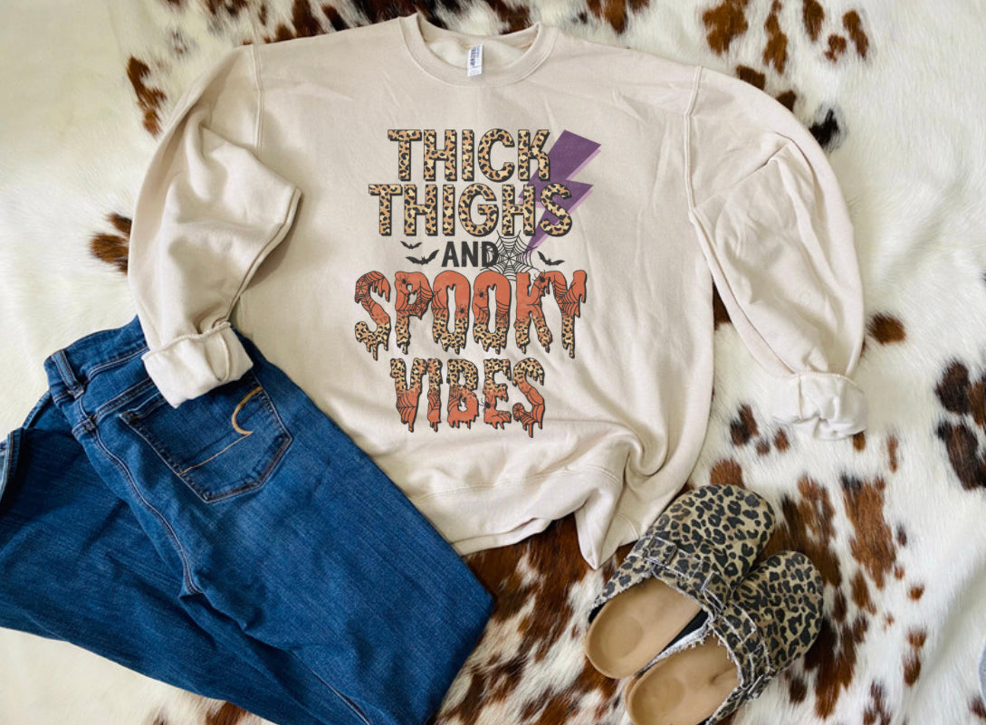 Thick Thighs and Spooky Vibes Sweatshirt