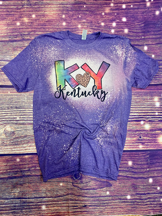 Tie Dye Ky Kentucky Bleach Tee