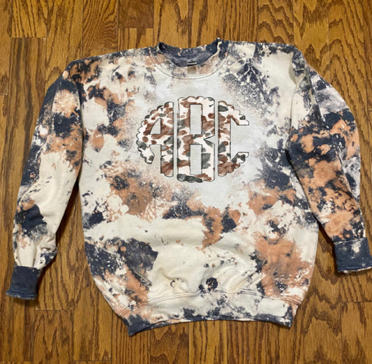Cowhide monogram bleach sweatshirt