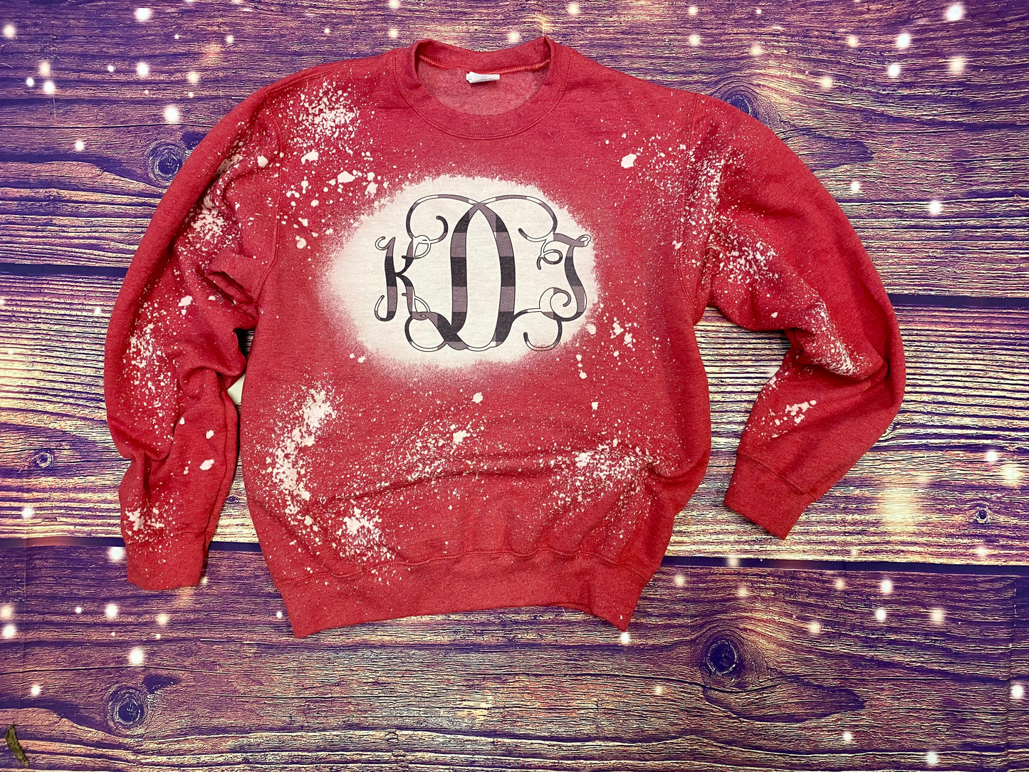 Buffalo plaid monogram Bleach Sweatshirt