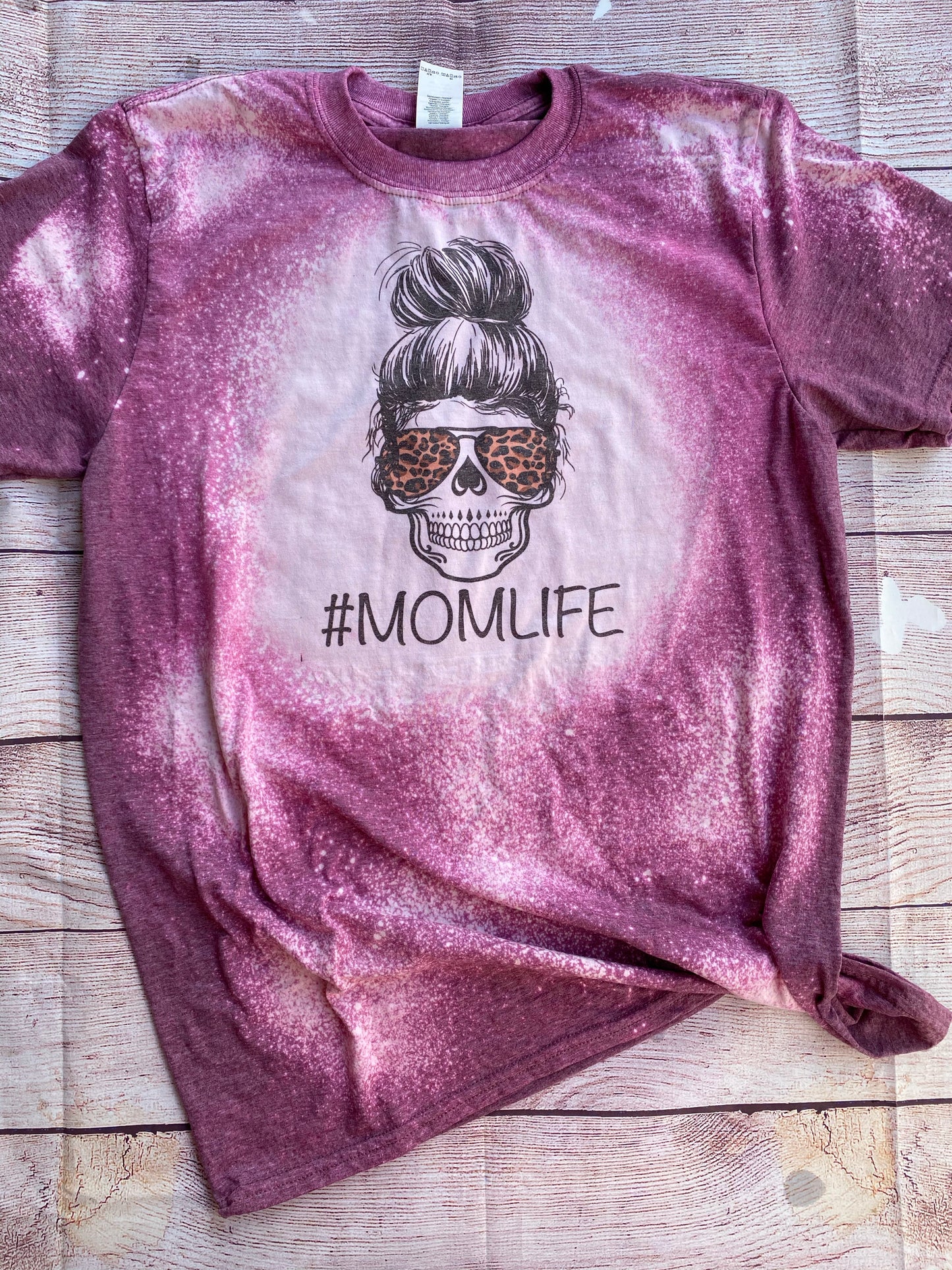 Maroon Skull MomLife Bleach tee | MomLife Skull | Bleach MomLife shirt | Bleach shirt | Bleach tshirt | Bleach mom life skull | Mom life skull | bleach mom life