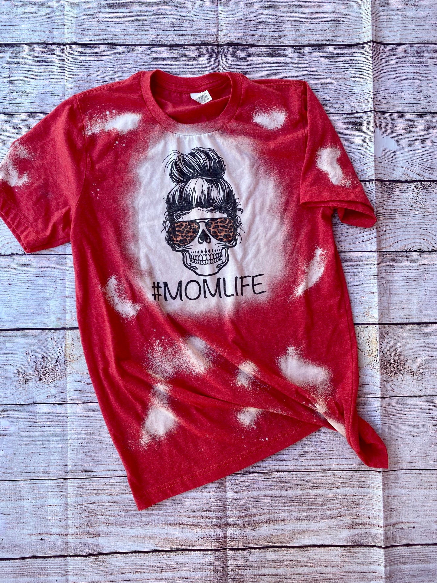 Red Skull MomLife Bleach tee | MomLife Skull | Bleach MomLife shirt | Bleach shirt | Bleach tshirt | Bleach mom life skull | Mom life skull | bleach mom life
