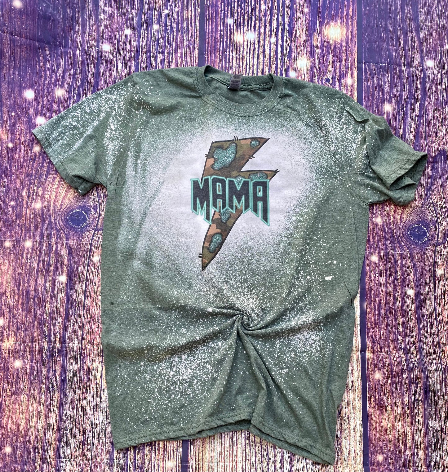 Mama Lightning Bolt Bleach Shirt
