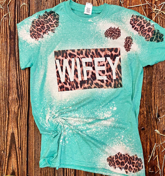 Cheetah Wifey | Wifey Cheetah Bleach Shirt | Bleach Tee | Bleach Shirt