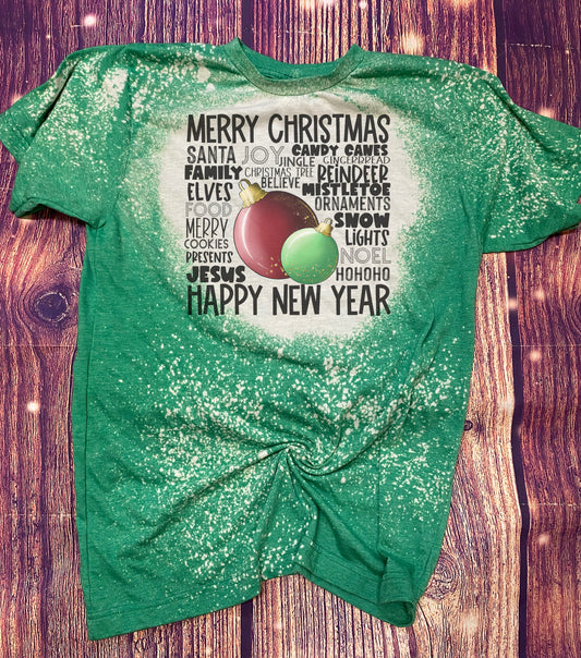 Merry Christmas Happy New Year Christmas Bleach Tee