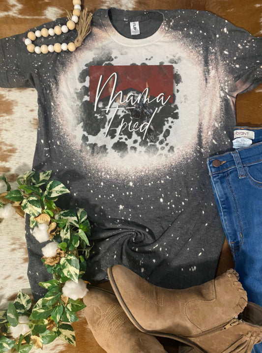 Mama Tried Cowhide Western Bleach Tee