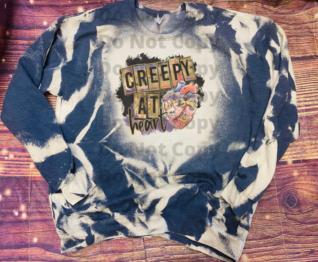 Creepy at Heart Halloween Bleach Sweatshirt