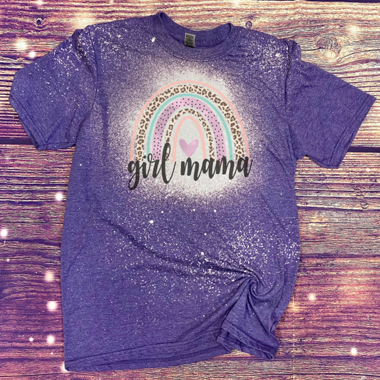 Girl Mama Rainbow Bleach Tee