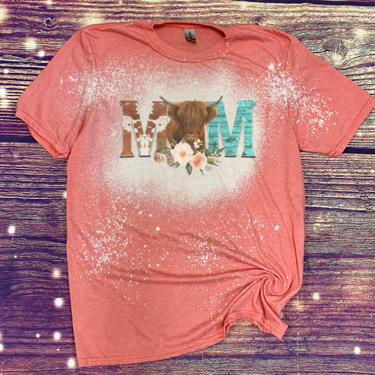 Highland cow Mom Bleach Tee