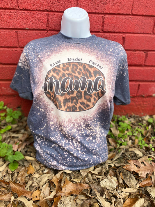 Mama cheetah Personalized Bleach Tee