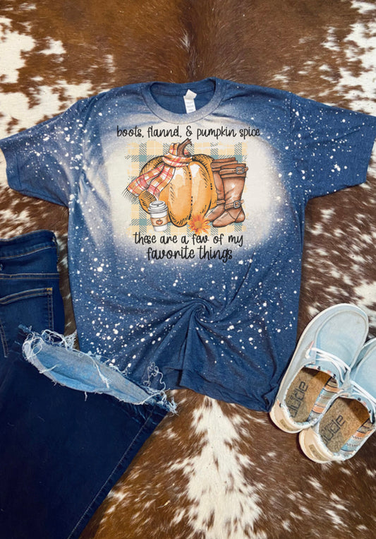 Boots Flannels Pumpkin Spice Fall Bleach Tee