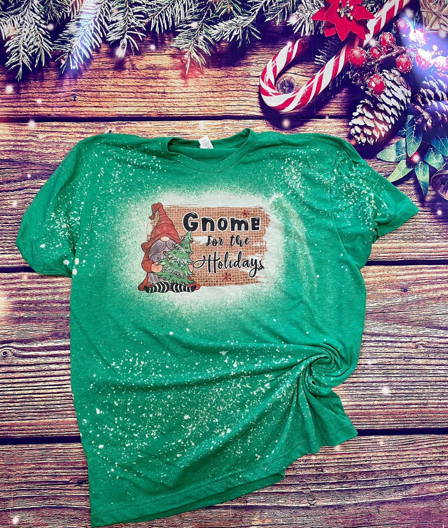 Gnome for the Holidays Christmas Bleach Tee