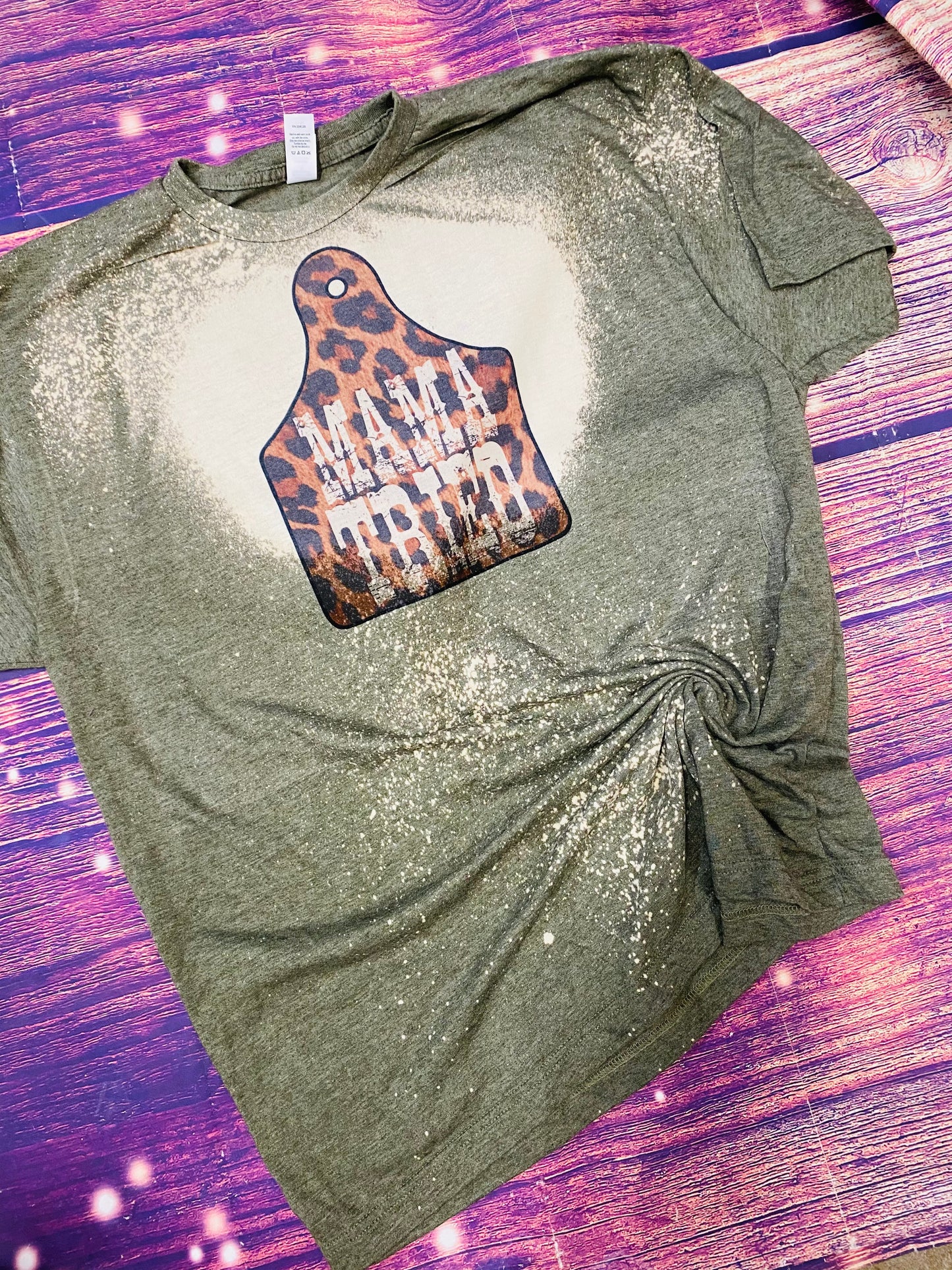 Cheetah Cowtag Mama Tried Bleach Tee