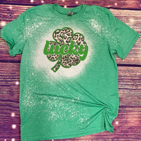 St Patrick’s Lucky clover Bleach Tee