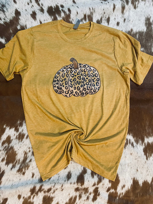 Cheetah Pumpkin screen Printed Shirt