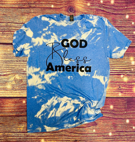 Patriotic God Bless America bleach tee