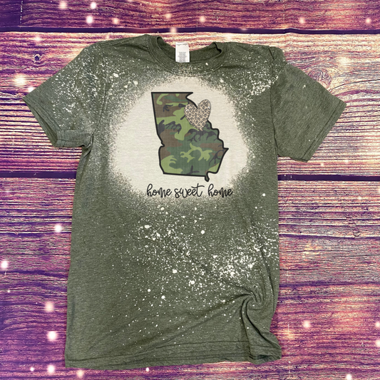 Home Sweet Home Georgia Camo Bleach Tee