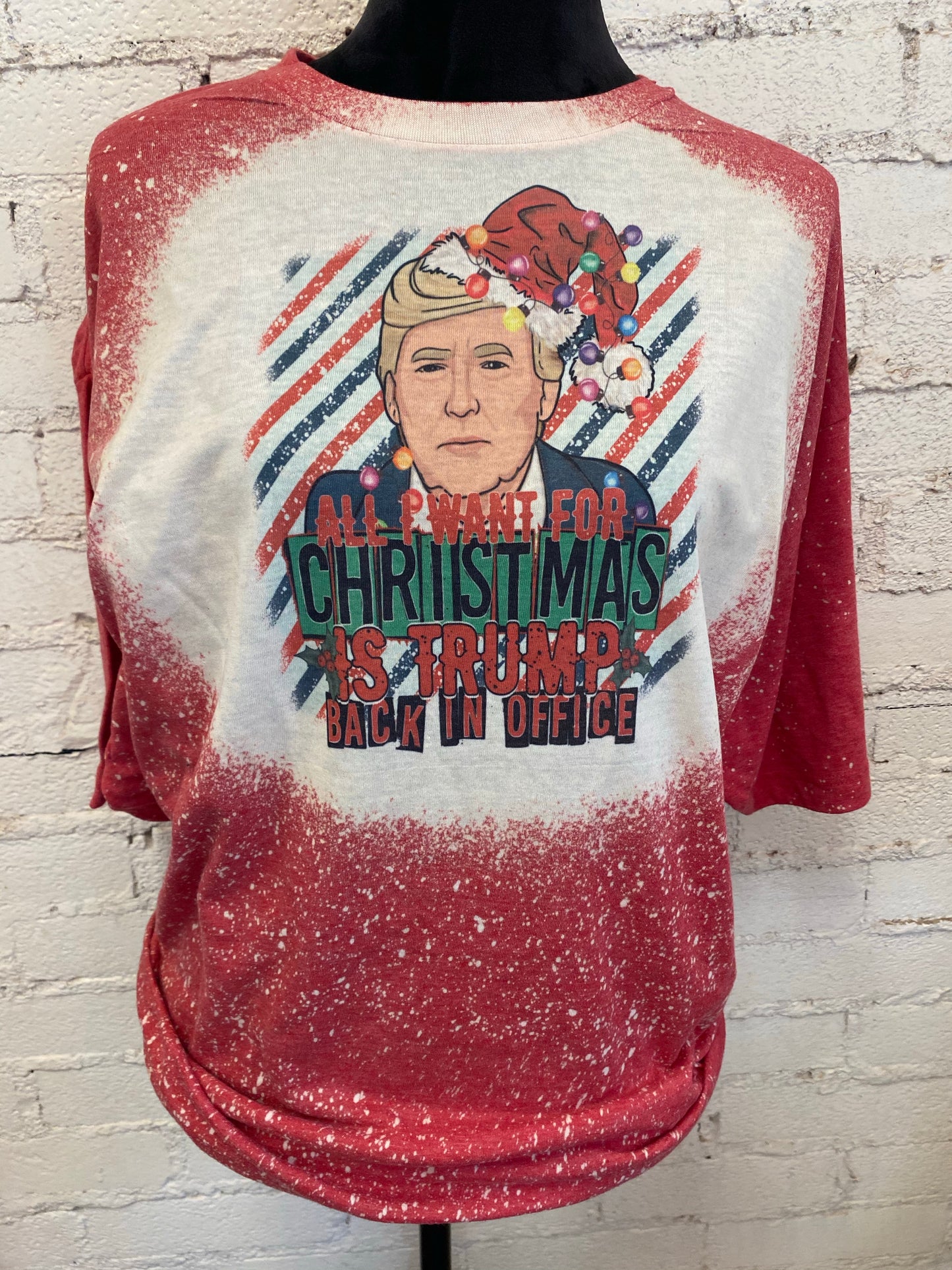 Trump Back in Office Christmas Bleach Tee