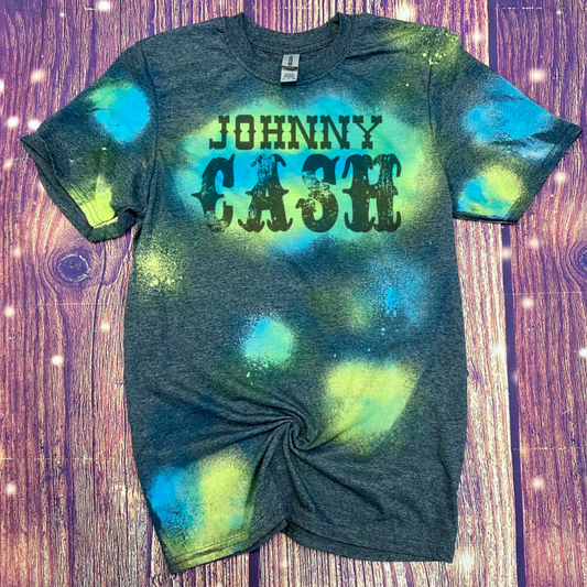 Johnny Cash reverse tie dye Tee