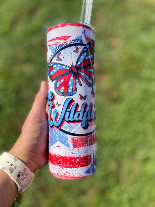 Among the Wildflowers Patriotic Tumbler