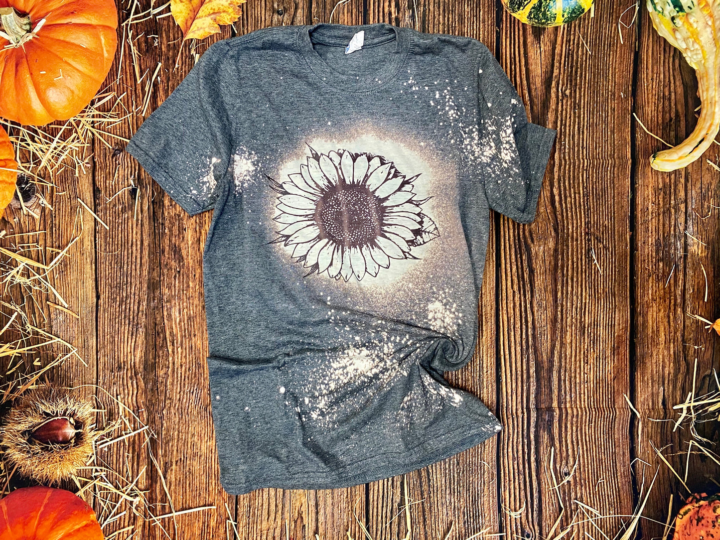 Sunflower Bleach Shirt | Bleach Tee | Bleach Shirt | Bleached Shirt