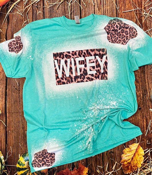 Cheetah Wifey | Wifey Cheetah Bleach Shirt | Bleach Tee | Bleach Shirt