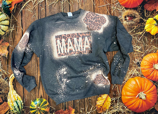 Cheetah Mama Bleach Sweatshirt