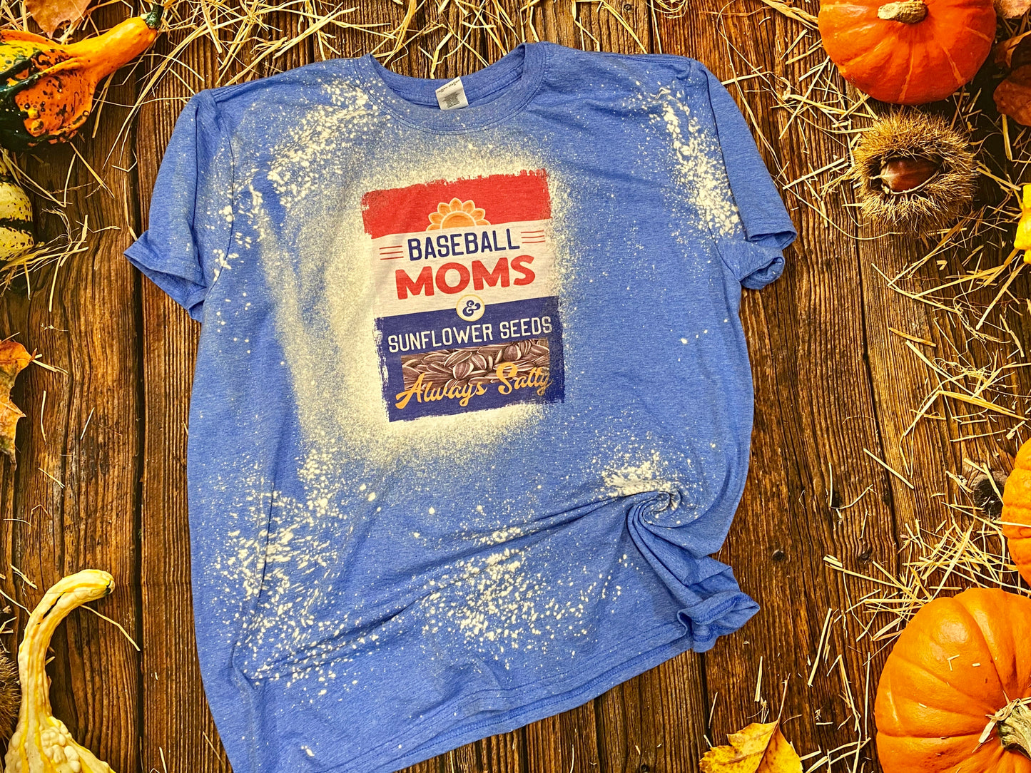 Baseball Moms Always Salty Bleach Shirt | Bleached Shirt
