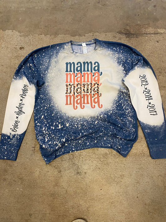 Mama personalized Bleach Sweatshirt