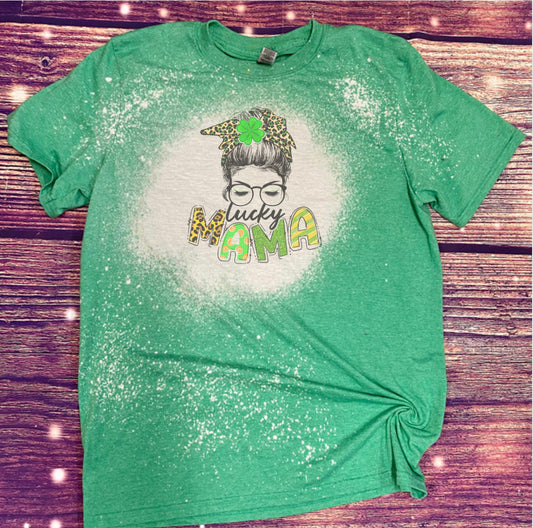 St Patrick’s Lucky mama Bleach Tee