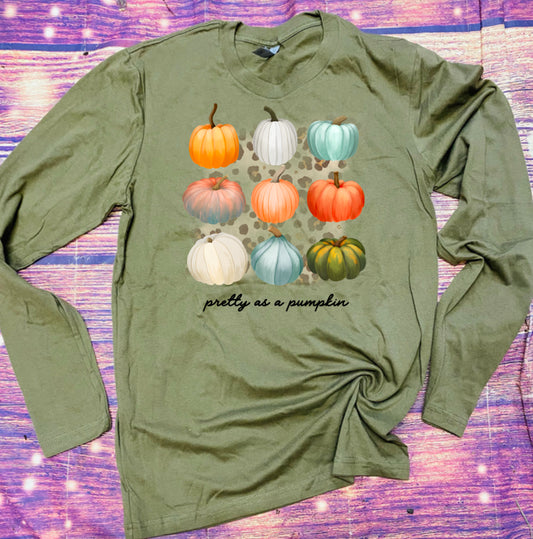 Pretty as a pumpkin long sleeve shirt