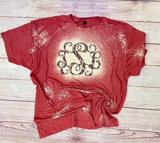 Leopard Monogram,leopard monogram bleached, bleached shirt, bleach Shirts, bleach shirt