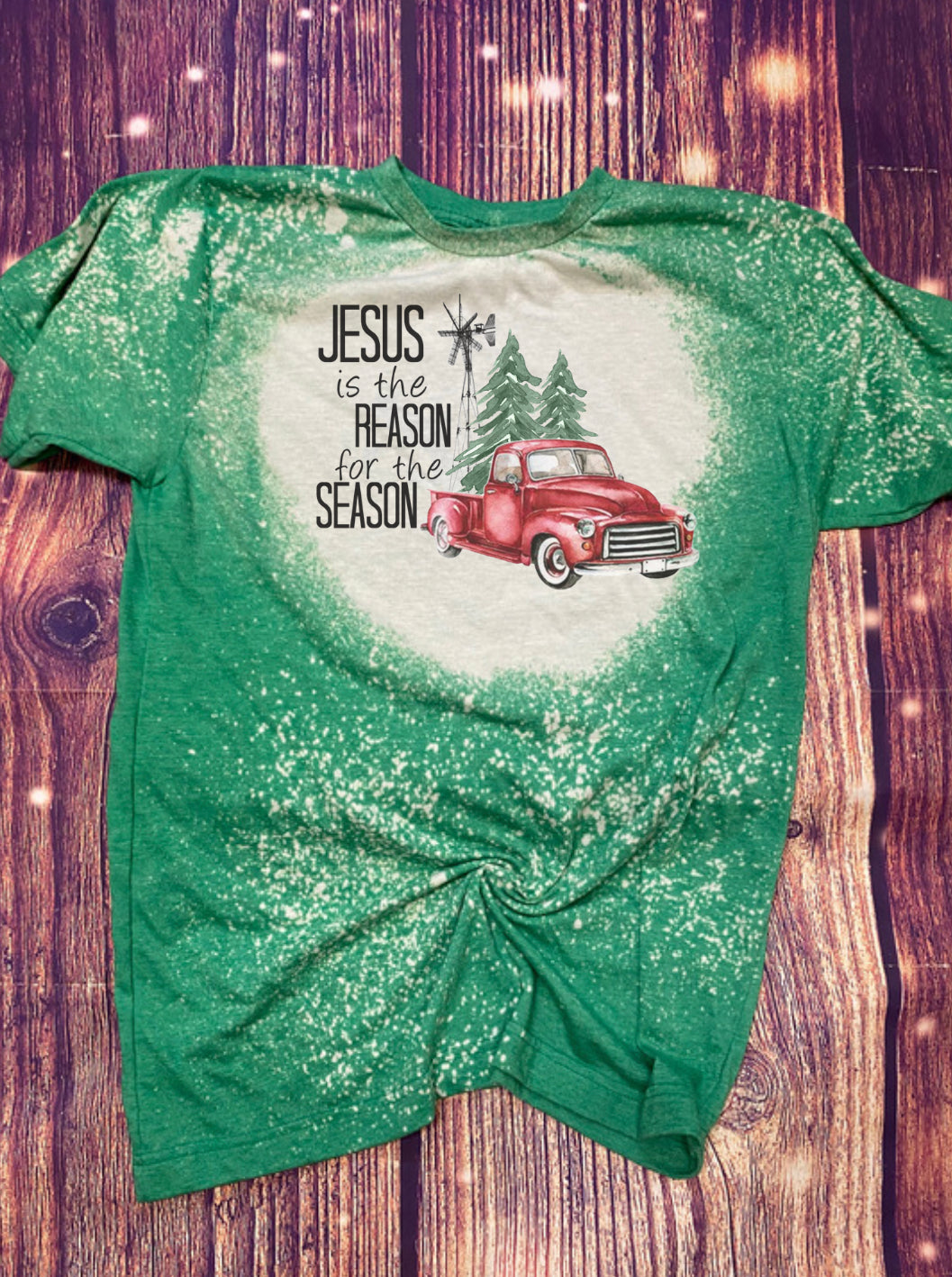 Jesus is the Reason truck Christmas Bleach Tee