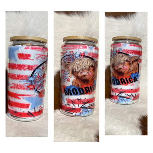 Moorica Patriotic Glass Tumbler