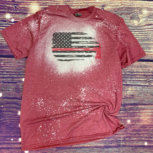 Firefighter Flag Bleach Tee