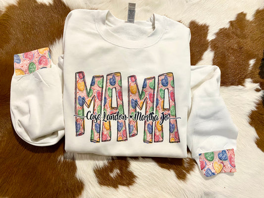 Personalized Heart Mama sweatshirt