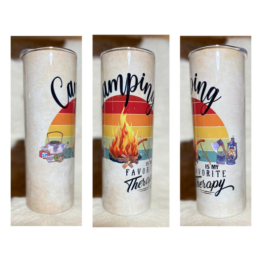 Camping Therapy Tumbler