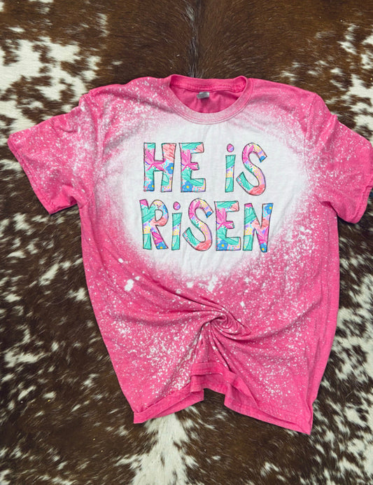 He Is Risen Easter Bleach Tee